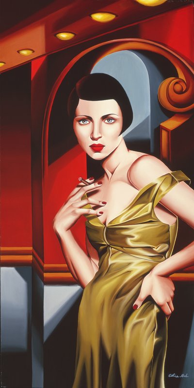 Olive Satin Dress by Catherine Abel